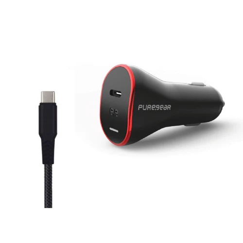 מטען רכב USB 45W + כבל Type C מותג PG