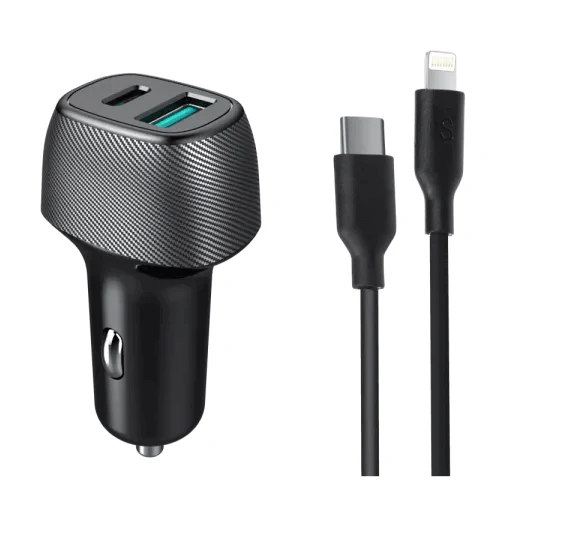 מטען רכב מהיר  QC18W+PD25W+ כבל MIR IPHONE to C